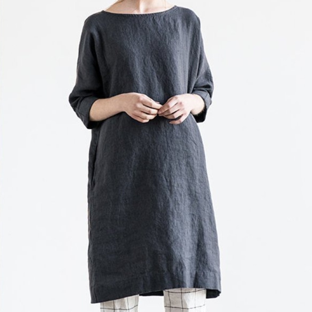 Not Perfect Linen "November" Dress/Tunic, Black